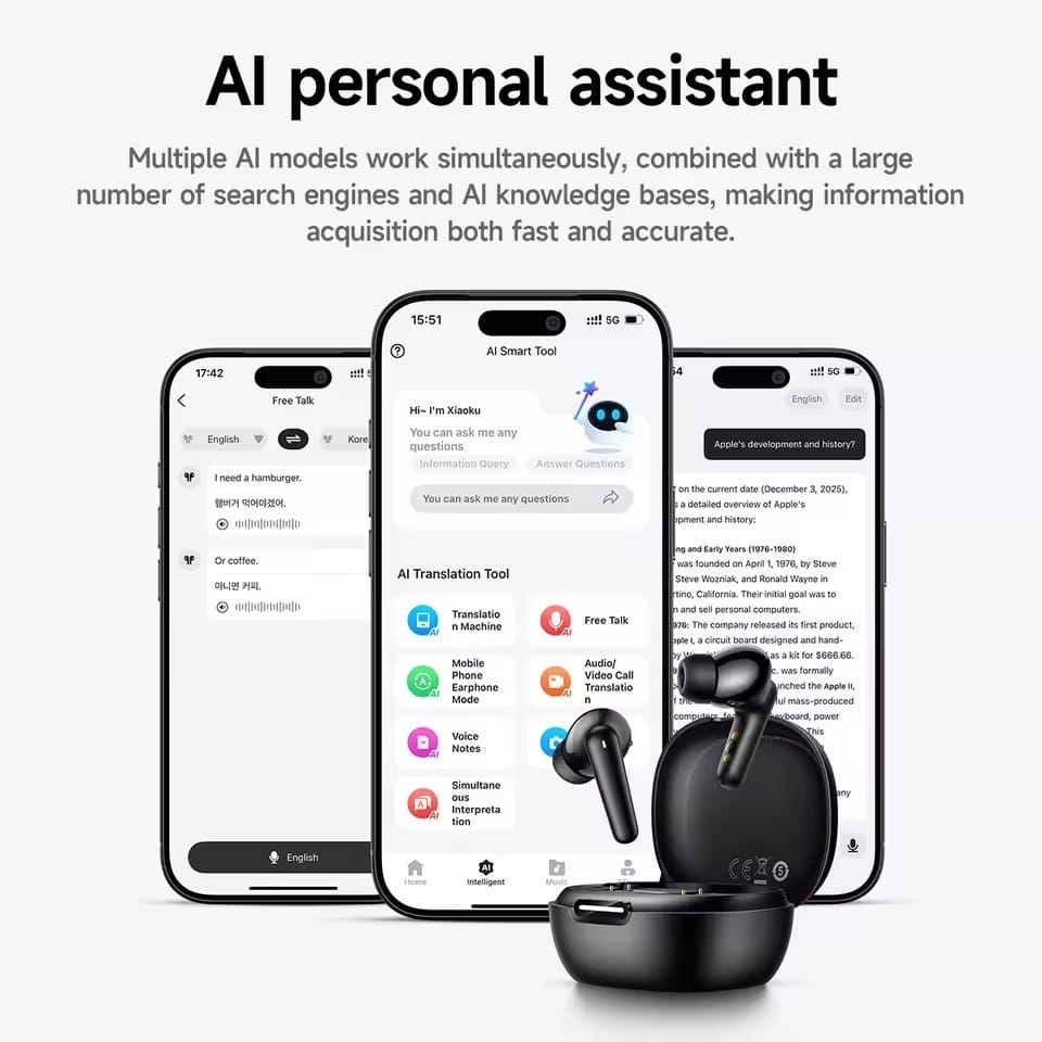 Hoco EQ100 AI – Écouteurs Bluetooth 5.4 avec Traduction IA & 10h d'Autonomie Hoco EQ100 AI – Écouteurs Bluetooth 5.4 avec Traduction IA & 10h d'Autonomie – Image 14
