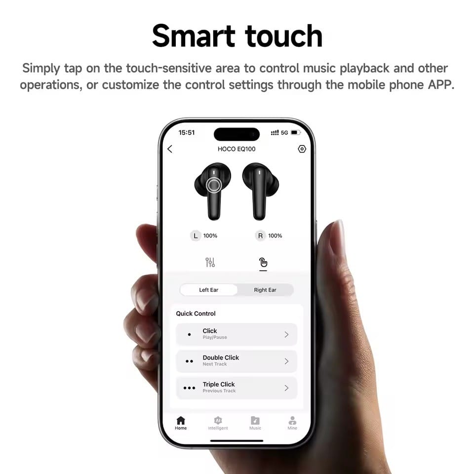 Hoco EQ100 AI – Écouteurs Bluetooth 5.4 avec Traduction IA & 10h d'Autonomie Hoco EQ100 AI – Écouteurs Bluetooth 5.4 avec Traduction IA & 10h d'Autonomie – Image 17