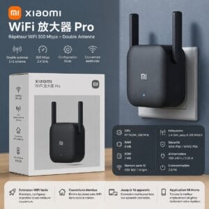 Xiaomi WiFi Amplifier Pro R03 – Répéteur WiFi 300 Mbps avec Double Antenne