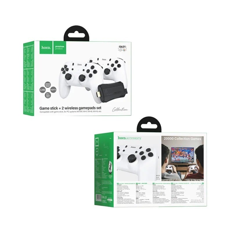 HOCO GA31 - Kit Console de Jeux Rétro HDMI avec 2 Manettes Sans Fil HOCO GA31 - Kit Console de Jeux Rétro HDMI avec 2 Manettes Sans Fil