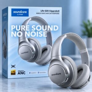 Soundcore Life Q20 Upgraded By Anker – Casque Bluetooth avec ANC hybride | Hi-Res Audio | BassUp