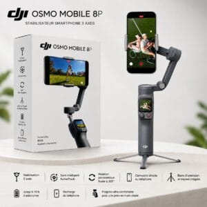 DJI Osmo Mobile 8P – Stabilisateur Smartphone 3 Axes avec ActiveTrack et Gimbal Pliable