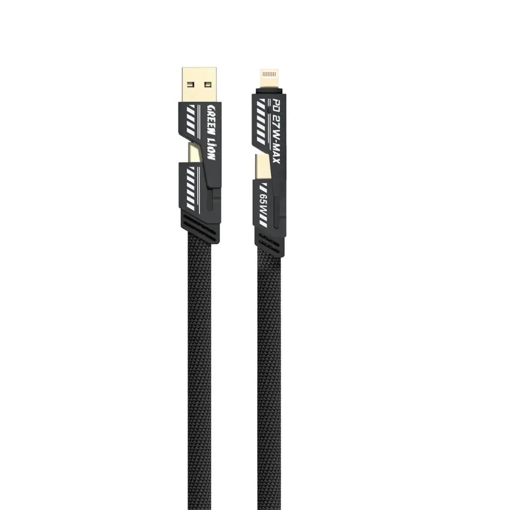 Green Lion Braided 2-en-2 1,2 m – Câble 65 W avec USB-C + Lightning Green Lion Braided 2-en-2 1,2 m – Câble 65 W avec USB-C + Lightning – Image 3