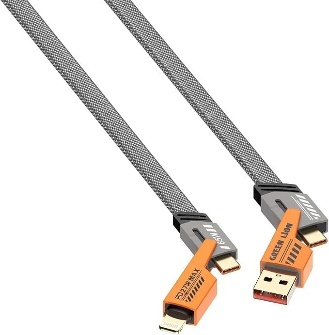 Green Lion Braided 2-en-2 1,2 m – Câble 65 W avec USB-C + Lightning Green Lion Braided 2-en-2 1,2 m – Câble 65 W avec USB-C + Lightning – Image 4