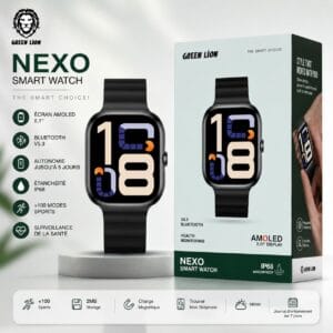 Green Lion Nexo – Montre Connectée AMOLED 2,1″ avec Bluetooth 5.3 et IP68