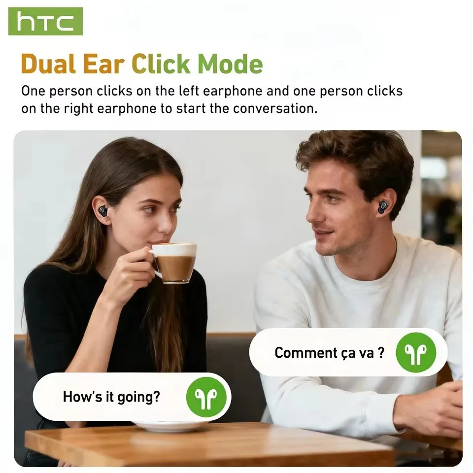 HTC NE76 – Écouteurs Bluetooth 6.0 avec Traduction IA | Spécial sommeil – Image 7
