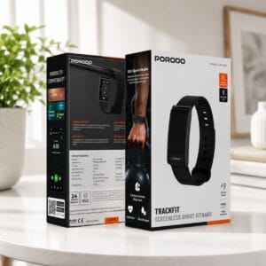 Porodo TrackFit – Bracelet Connecté Screenless Smart Fitband Bluetooth 5.4 avec 30 jours d'Autonomie