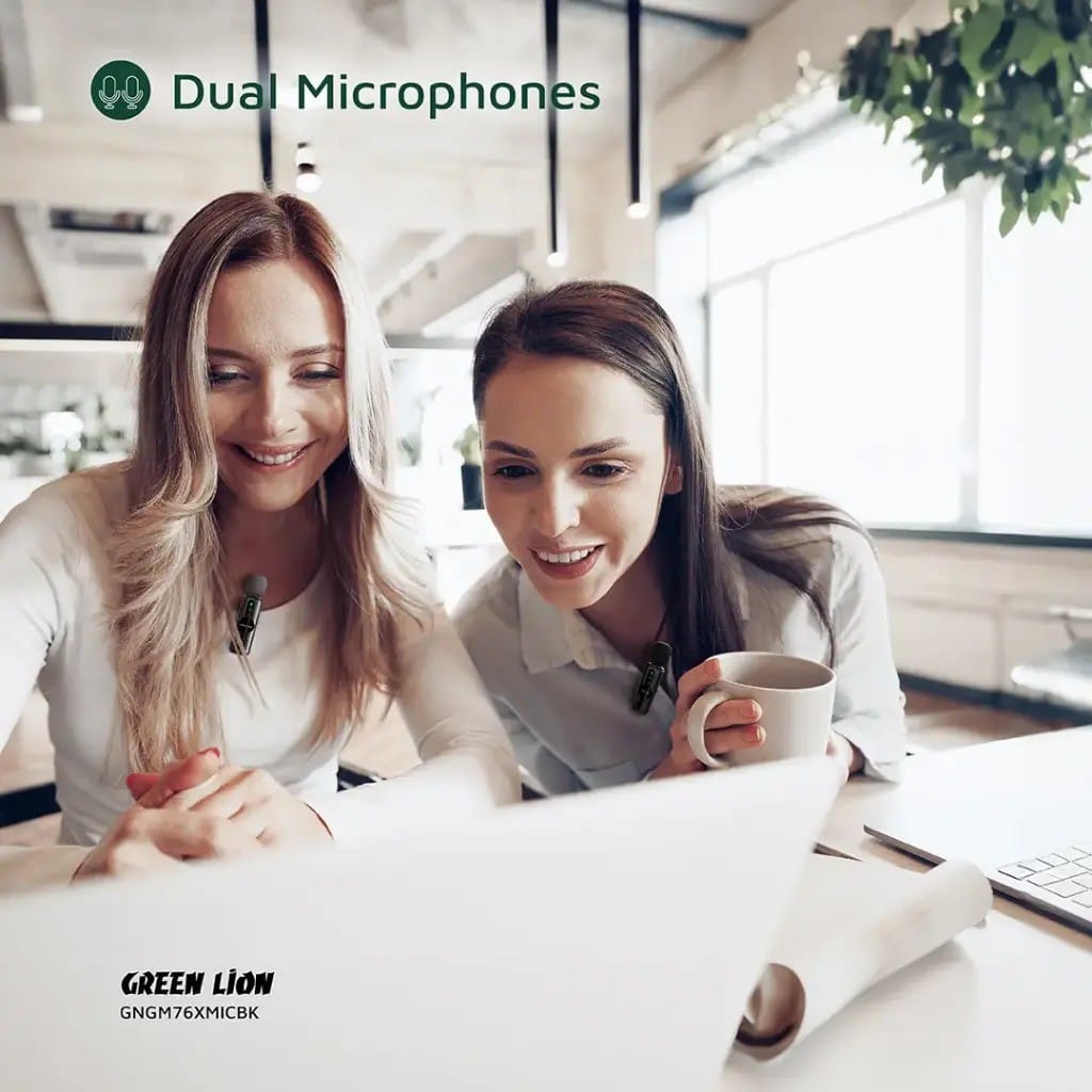 Green Lion GM-76X – Double Microphone avec Réduction du Bruit 3 Niveaux & Captation 360° Green Lion GM-76X – Double Microphone avec Réduction du Bruit 3 Niveaux & Captation 360° – Image 9