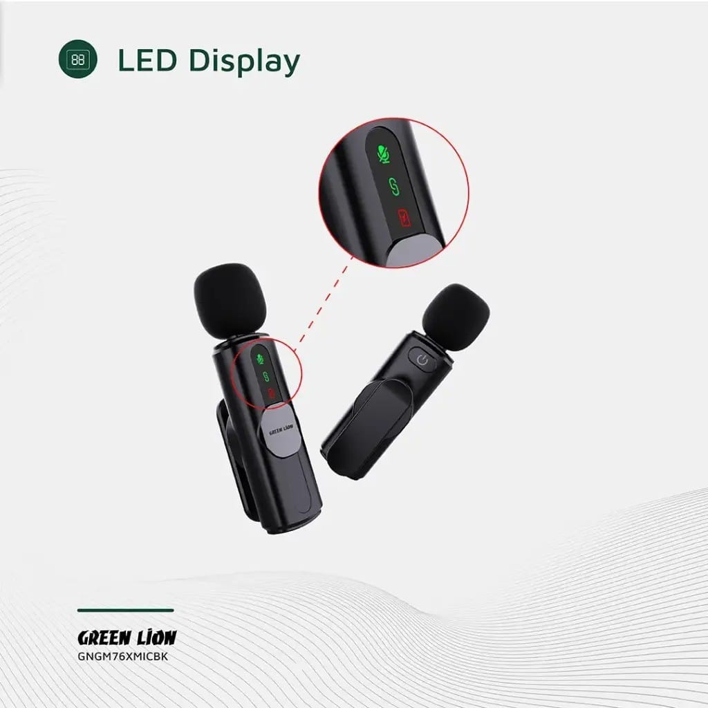 Green Lion GM-76X – Double Microphone avec Réduction du Bruit 3 Niveaux & Captation 360° Green Lion GM-76X – Double Microphone avec Réduction du Bruit 3 Niveaux & Captation 360° – Image 2