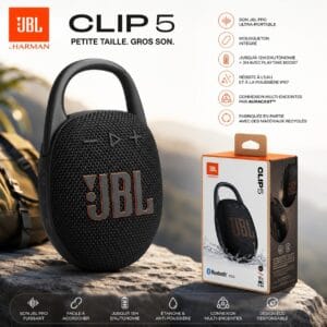New arrivals JBL Clip 5 – Mini Baffle Bluetooth 7W avec Son JBL Pro 7W | Auracast™