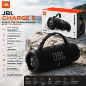 New arrivals JBL Charge 6 – Enceinte Bluetooth Portable avec AI Sound Boost | Auracast™