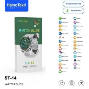 HainoTeko ST-14 Watch Buds – Pack Montre Connectée AMOLED avec Ecouteurs Bluetooth