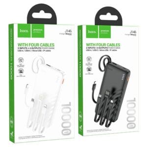 HOCO J146  – Powerbank 10000 mAh avec 4 Câbles Intégrés