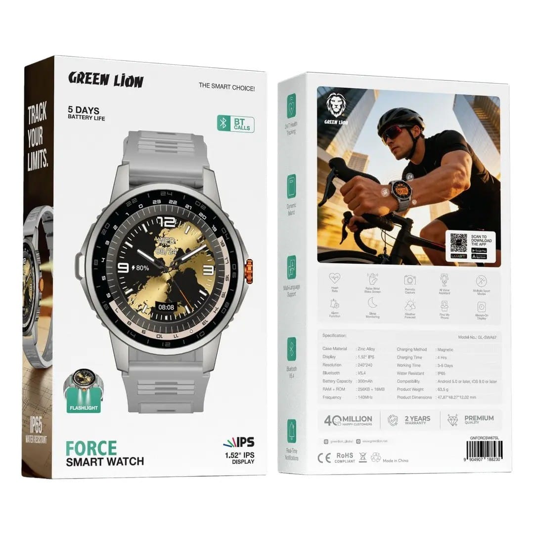 Green Lion Force – Montre Connectée avec Écran IPS 1,52", Bluetooth 5.4 & Suivi Santé Green Lion Force – Montre Connectée avec Écran IPS 1,52", Bluetooth 5.4 & Suivi Santé – Image 3