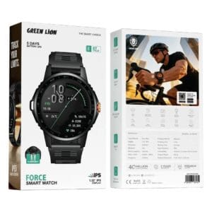 Green Lion Force – Montre Connectée avec Écran IPS 1,52", Bluetooth 5.4 & Suivi Santé