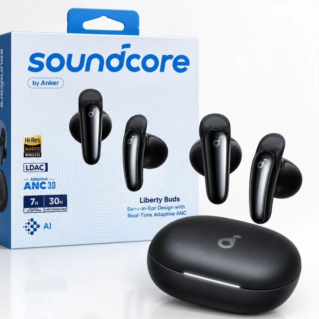 Anker Soundcore Liberty Buds – Écouteurs Bluetooth avec ANC Adaptatif, Audio Spatial & Traduction IA Anker Soundcore Liberty Buds – Écouteurs Bluetooth avec ANC Adaptatif, Audio Spatial & Traduction IA